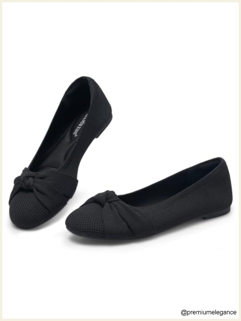 Women's Knit Ballet Flats Bow Slip On Memory Foam Comfort Shoes